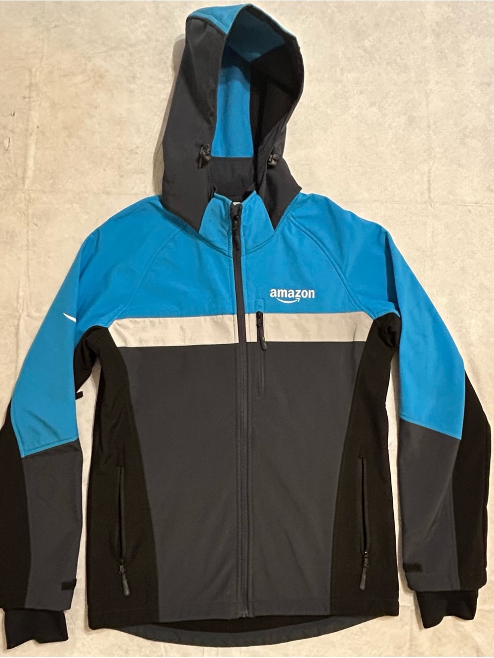 Amazon Fleece-lined Jacket Hood Reflective Men’s S Employee Delivery Coat DSP